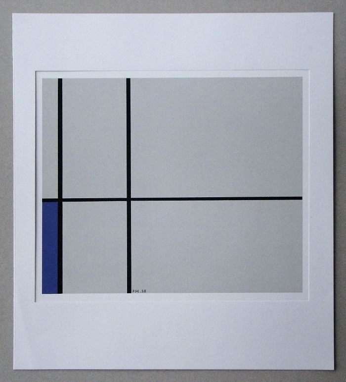 Sérigraphie Mondrian - Compositie met blauw - 1938