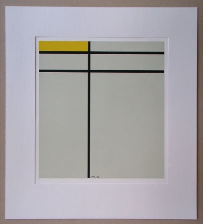 Sérigraphie Mondrian - Compositie met geel - 1935