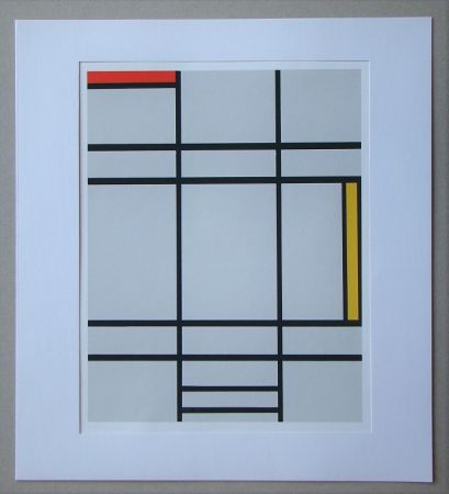 Sérigraphie Mondrian - Compositie met rood en geel - 1935