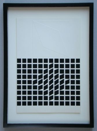 Sérigraphie Vasarely - Composition - Geh durch den Spiegel