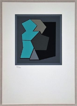 Sérigraphie Vasarely - Composition - Geh durch den Spiegel