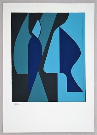 Sérigraphie Vasarely - Composition - Geh durch den Spiegel