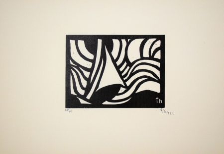 Gravure Sur Bois Maatsch - Composition, 1922