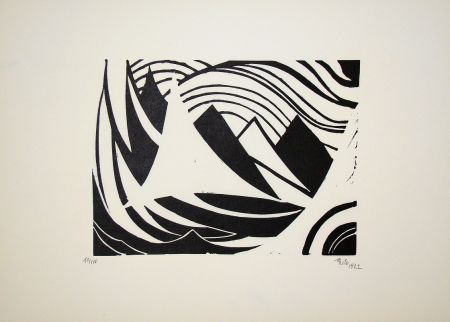 Gravure Sur Bois Maatsch - Composition, 1922