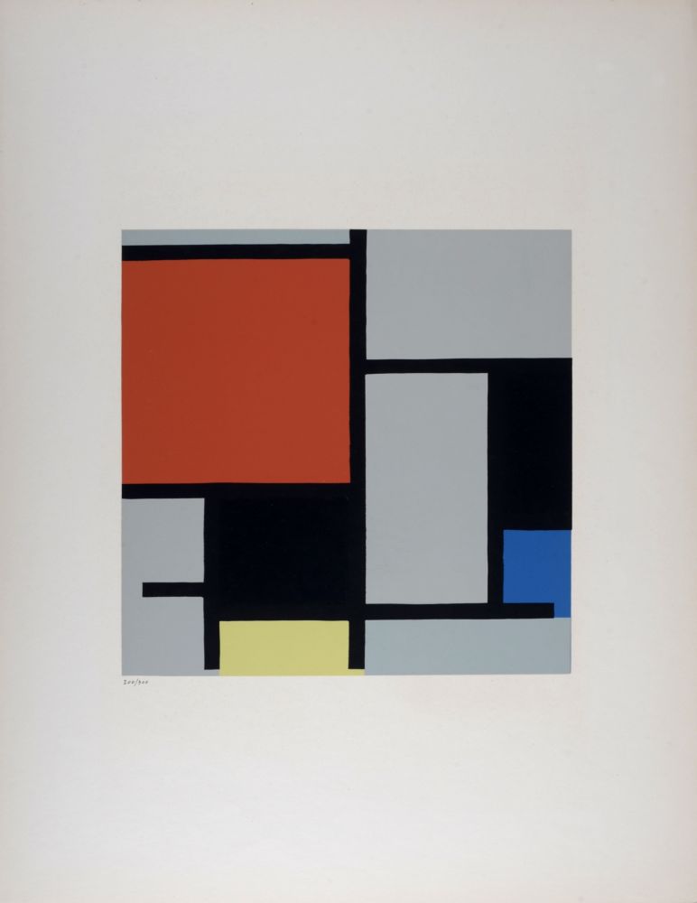 Sérigraphie Mondrian - Composition, 1953.