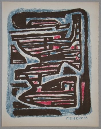 Lithographie Manessier - Composition, 1953