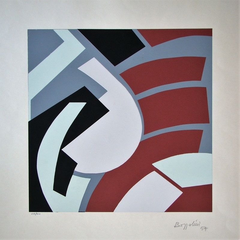 Sérigraphie Bozzolini - Composition, 1954