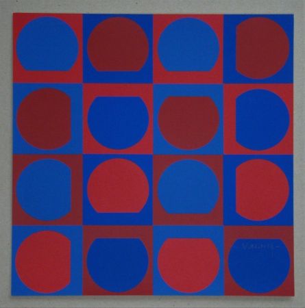 Sérigraphie Vasarely - Composition, 1964