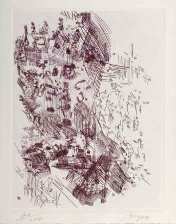 Gravure Bryen - Composition, 1967 - Hand-signed!