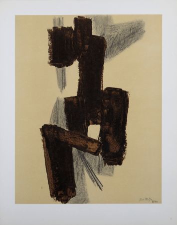 Lithographie Soulages (After) - Composition #6, 1962