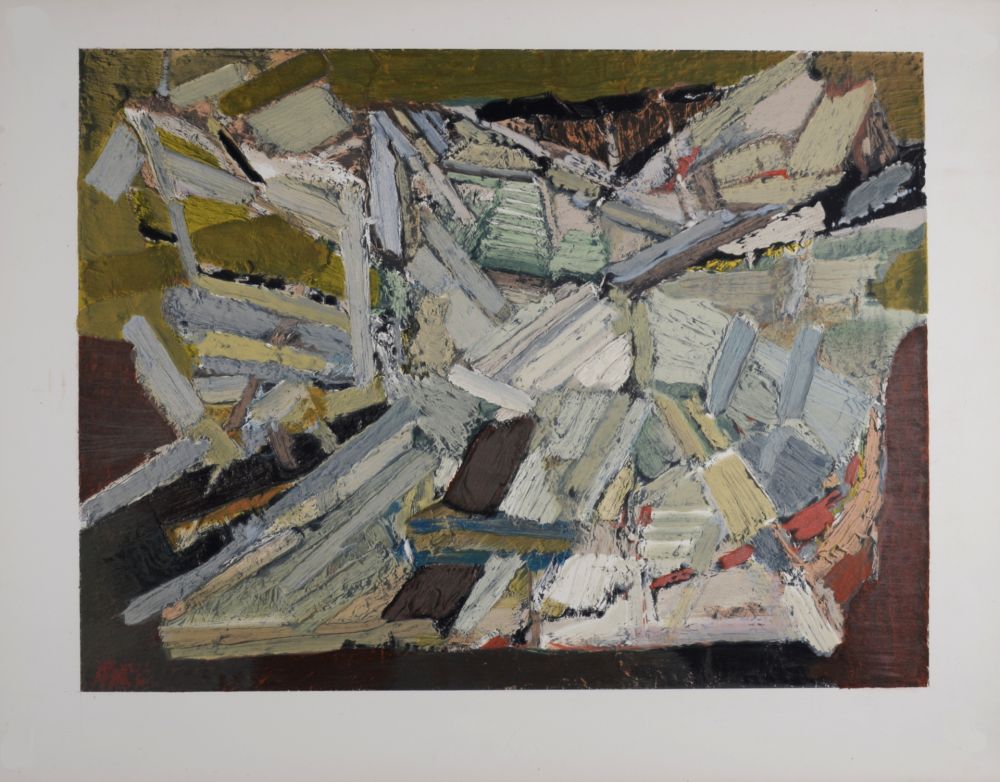 Lithographie De Stael - Composition abstraite, 1974