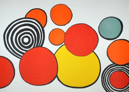 Lithographie Calder - Composition aux cercles