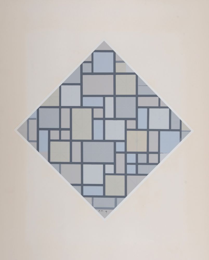 Sérigraphie Mondrian - Composition avec plans de couleurs claires, 1919 (1957)