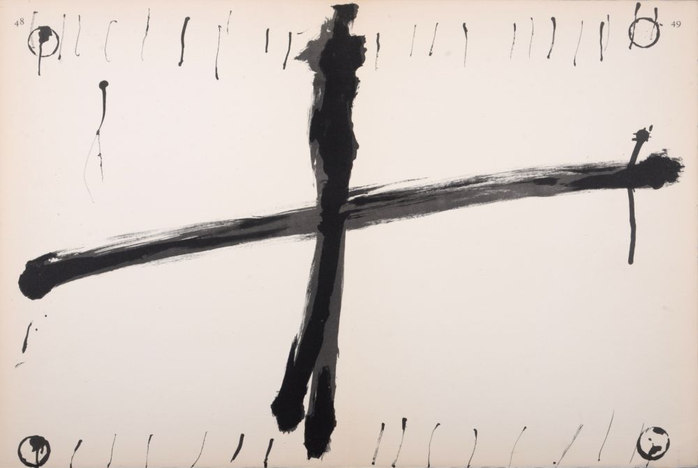 Lithographie Tàpies - Composition, C. 1970