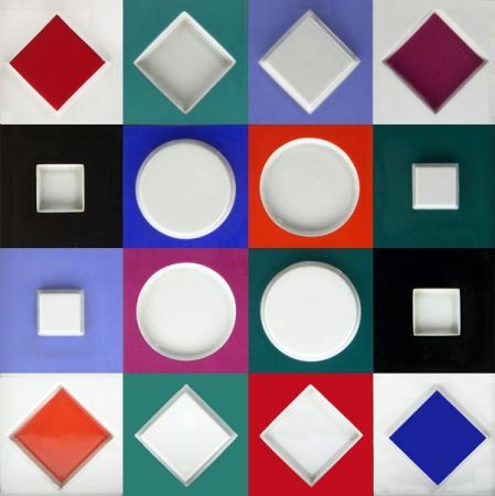 Aucune Technique Vasarely - Composition Carrée Relief, 1970