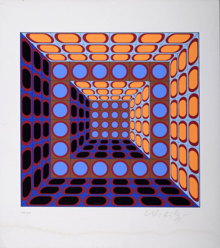 Sérigraphie Vasarely - Composition cinétique, c. 1975-1980 - Hand-signed & numbered