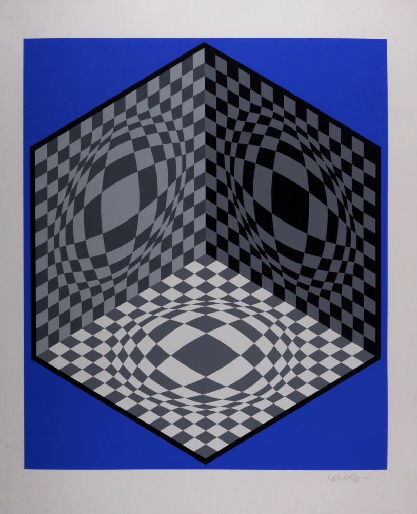 Sérigraphie Vasarely - Composition cinétique, circa 1982 - Hand-signed