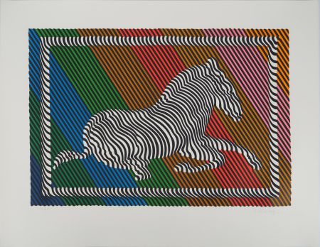 Sérigraphie Vasarely - Composition cinétique : Zèbr