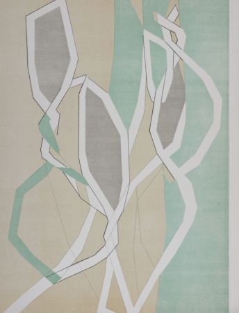 Lithographie Beaudin - Composition en vert, 1962