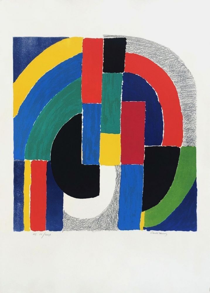 Lithographie Delaunay - Composition géométrique