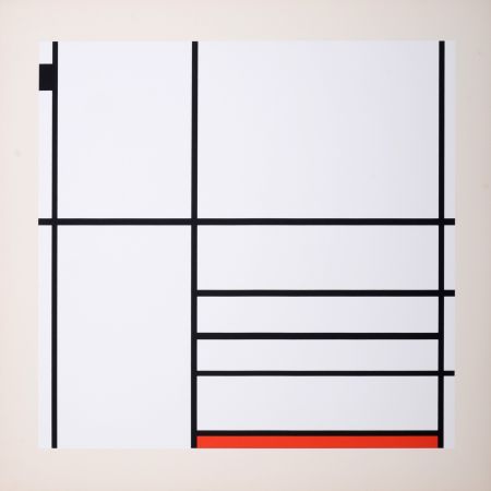 Sérigraphie Mondrian - Composition in White, Black, and Red, 1936 (1967)