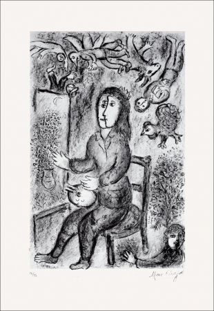 Lithographie Chagall - Composition noire