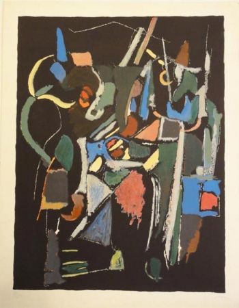 Lithographie Lanskoy - Composition noire 1