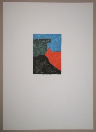 Lithographie Poliakoff - Composition noire, rouge, bleue et verte