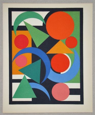 Sérigraphie Herbin - Composition Oiseau