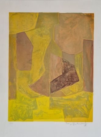 Lithographie Poliakoff - Composition orange n°51