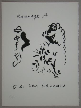 Lithographie Chagall - Composition pour XXe Siècle
