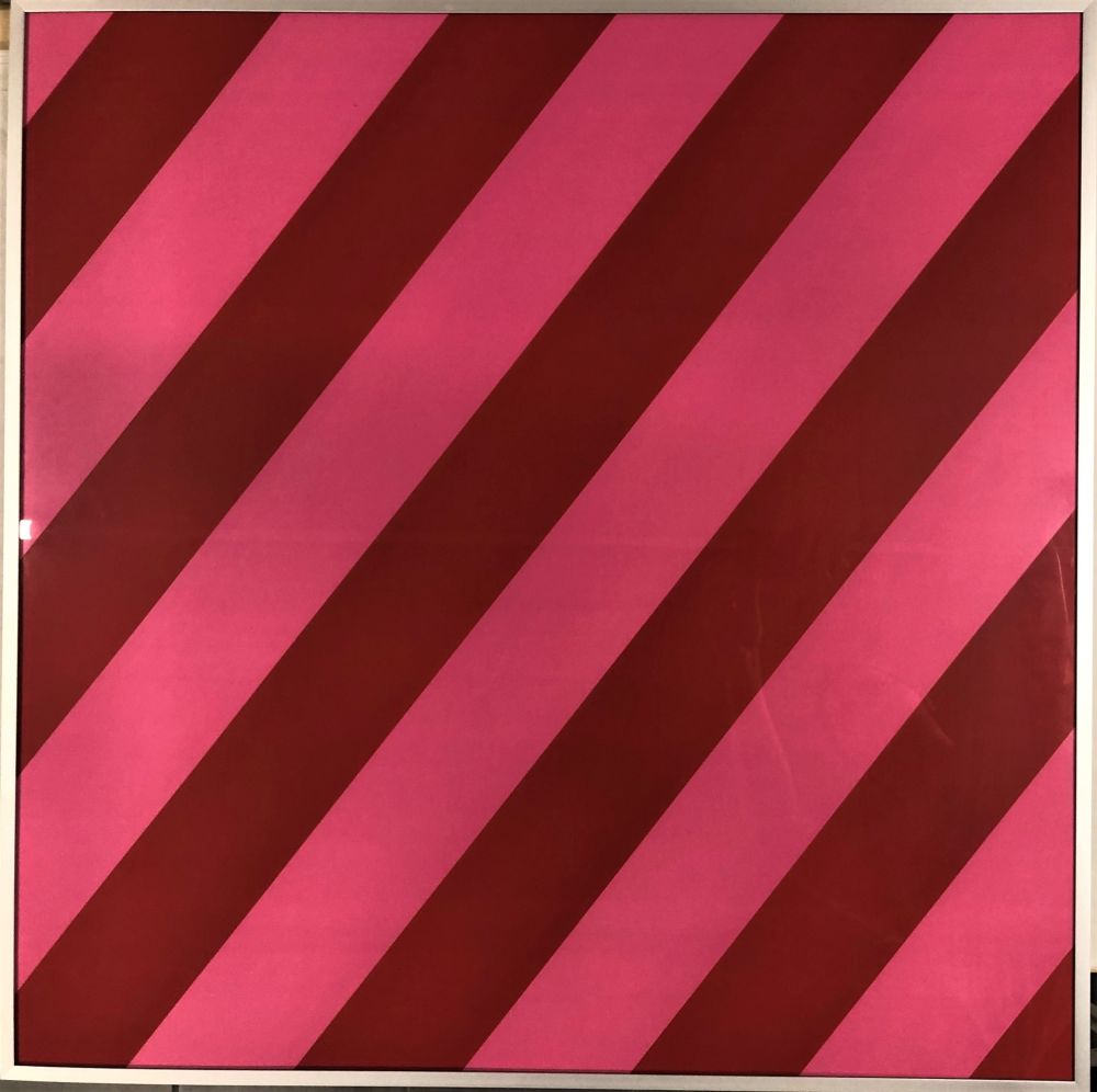 Lithographie Mosset - Composition Red / Pink
