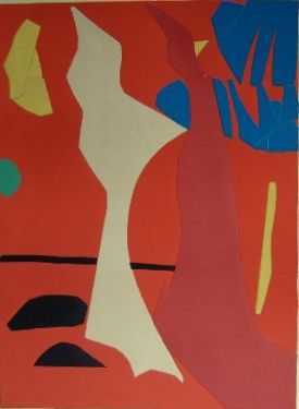Lithographie Lanskoy - Composition rouge
