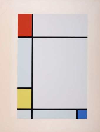 Sérigraphie Mondrian - Composition Rouge Jaune Bleu, 1957