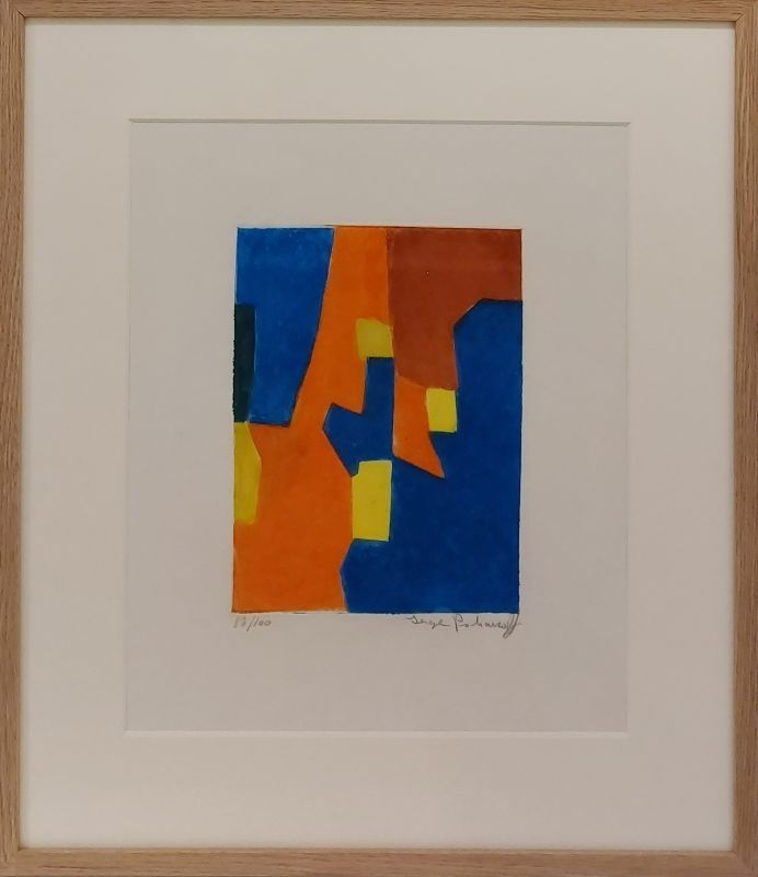 Eau-Forte Poliakoff - Composition rouge, jaune et bleue VI 