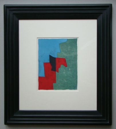 Lithographie Poliakoff - Composition rouge, verte et bleue