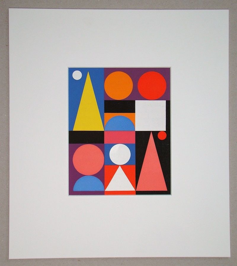 Sérigraphie Herbin - Composition sur le mot Jaune, 1946