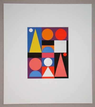 Sérigraphie Herbin - Composition sur le mot Jaune, 1946