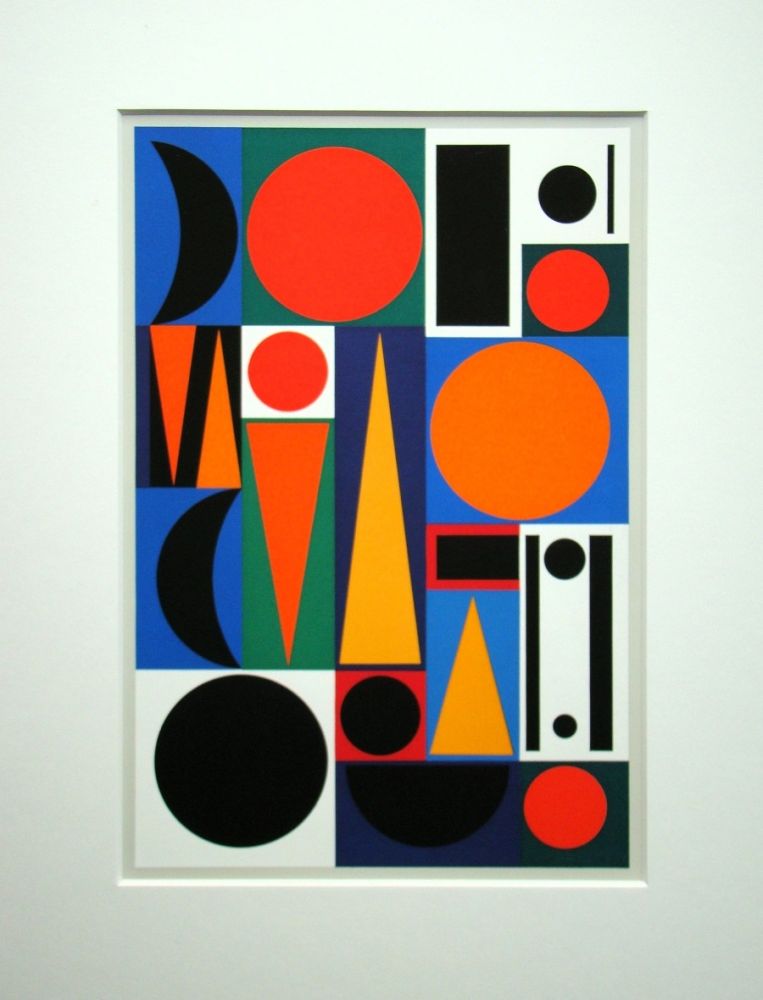 Sérigraphie Herbin - Composition sur le mot Ri, 1950