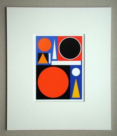 Sérigraphie Herbin - Composition sur le mot Veine, 1953