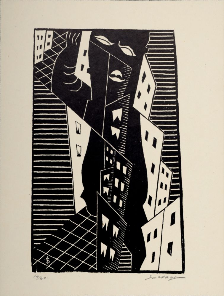 Gravure Sur Bois Survage - Composition surréaliste 14/60 (E), c. 1930s