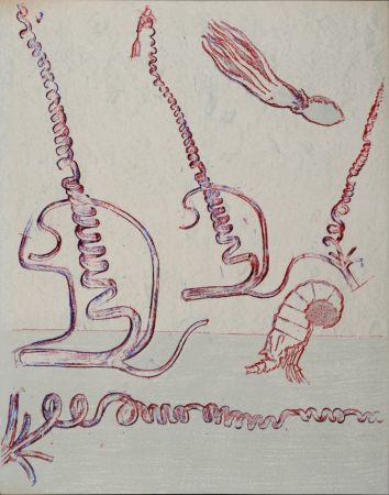 Lithographie Ernst - Composition surréaliste, 1974