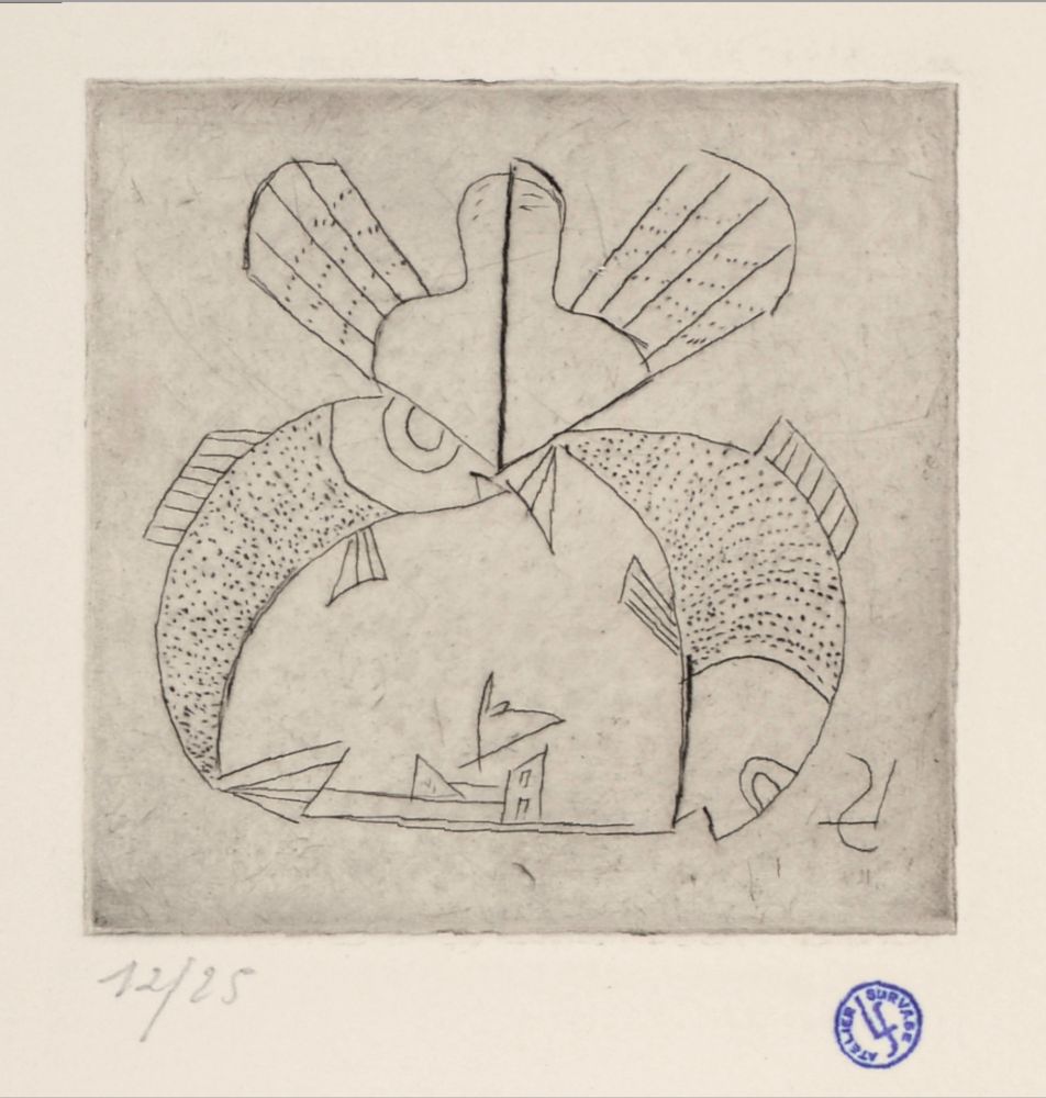 Eau-Forte Survage - Composition surréaliste (D), c. 1930s