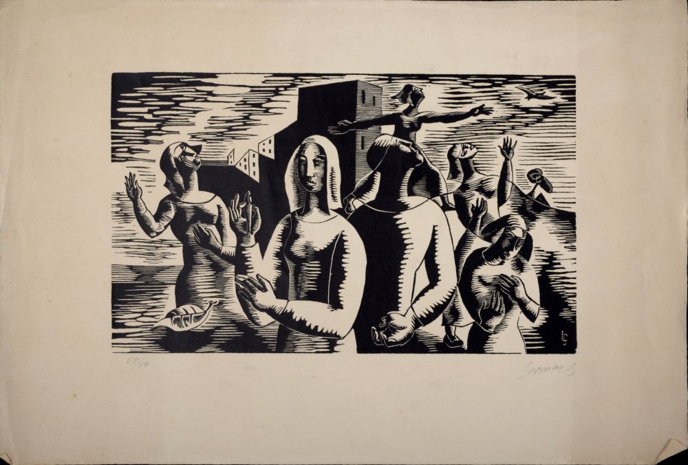 Gravure Sur Bois Survage - Composition surréaliste (F), c. 1930s