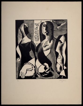 Gravure Sur Bois Survage - Composition surréaliste, XXIII (1), 1933