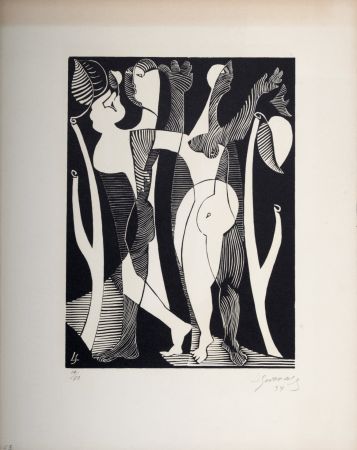 Gravure Sur Bois Survage - Composition surréaliste XXVII,1934
