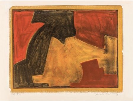 Lithographie Poliakoff - Composition verte, bleue et rouge n°48 