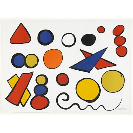 Lithographie Calder - Composition with Circles, Triangles and other Shapes 