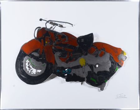 Sérigraphie Cesar - Compression de moto, 1972 - Hand-signed