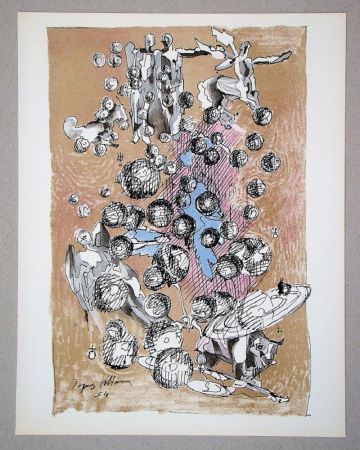Lithographie Villon - Constellation planétaire, 1954